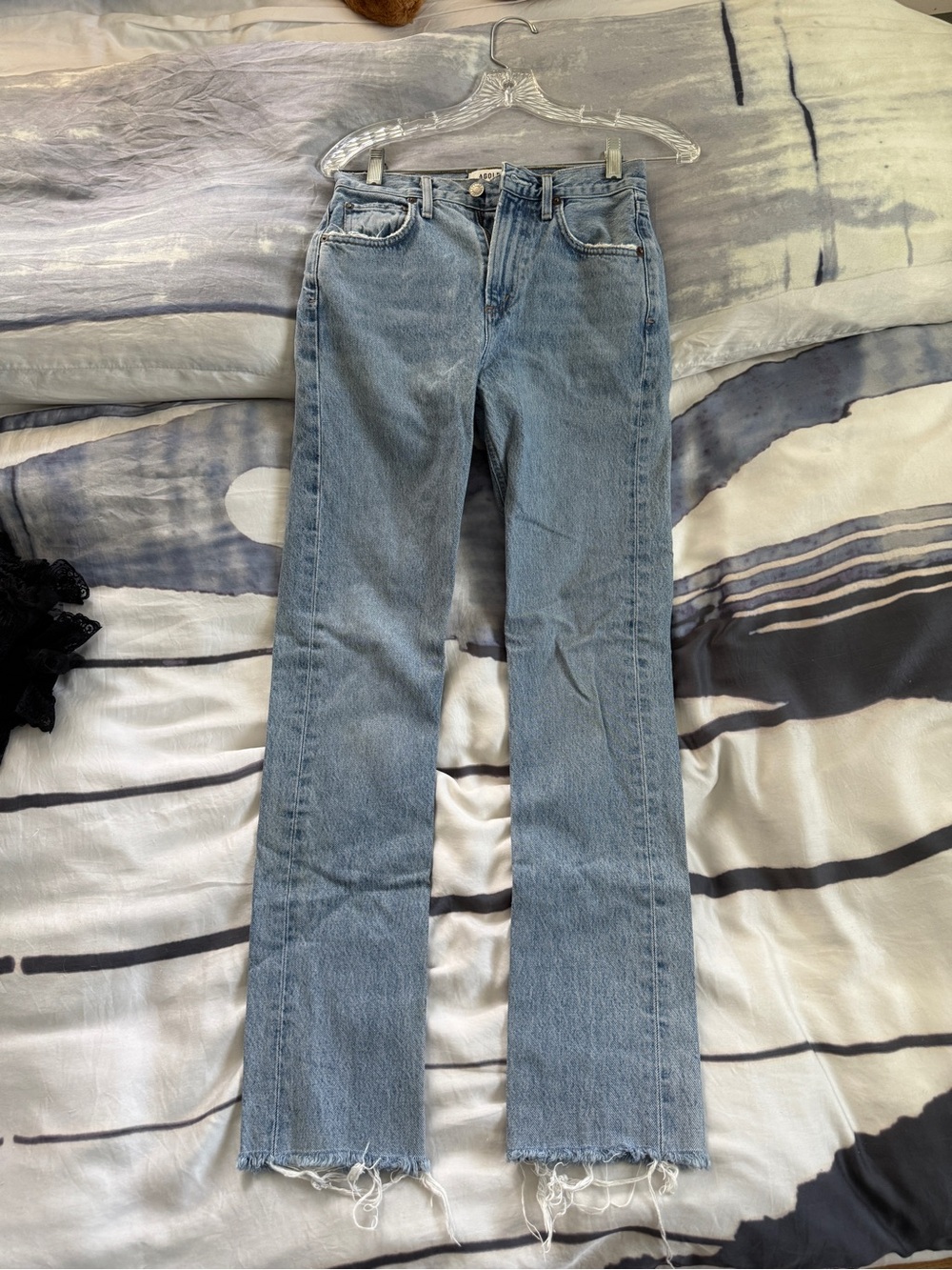 AGOLDE Light Blue High-Rise Straight Jeans